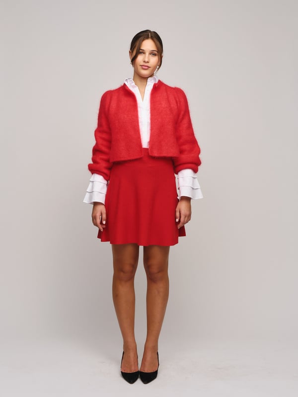 Amelia Chunky Cardigan Bright Red