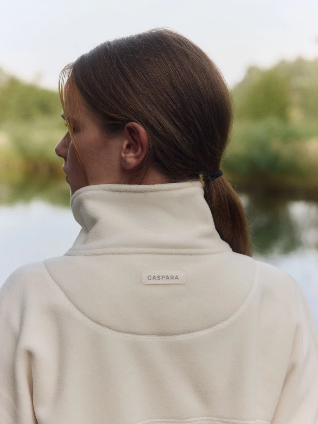 Polar Fleece Half- Snap Pullover Creme
