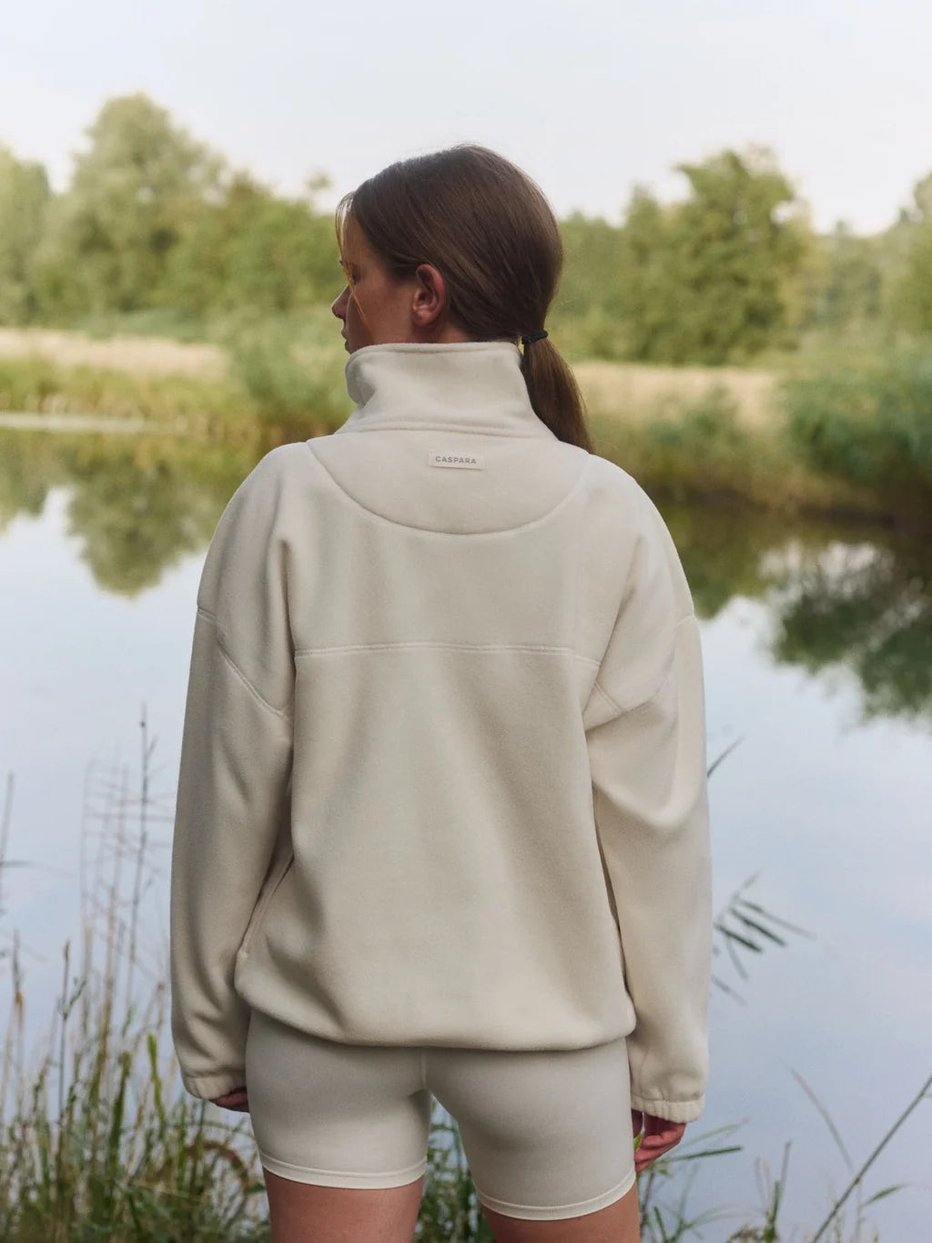 Polar Fleece Half- Snap Pullover Creme