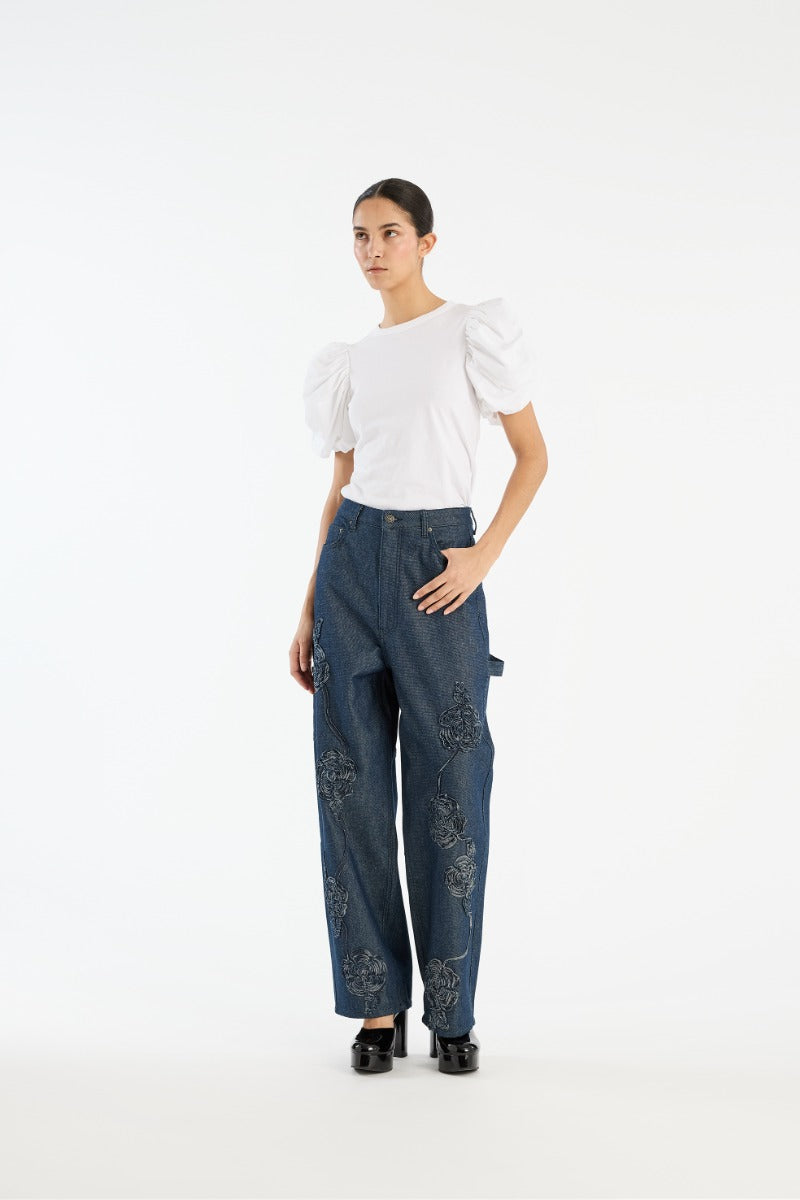 Puff Sleeve T-Shirt Bright White