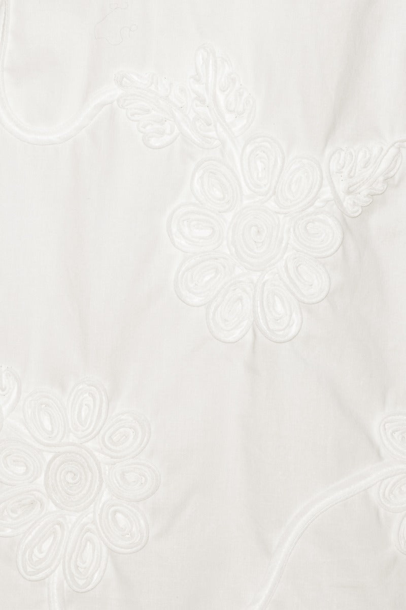 Flower Mini Flared Dress Bright White