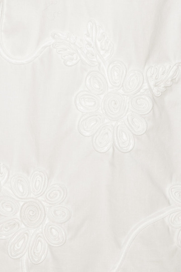 Flower Mini Flared Dress Bright White
