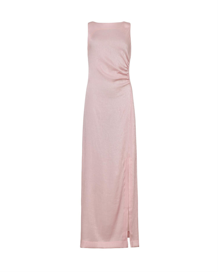 Shiny Sleeveless Dress Dusty Pink