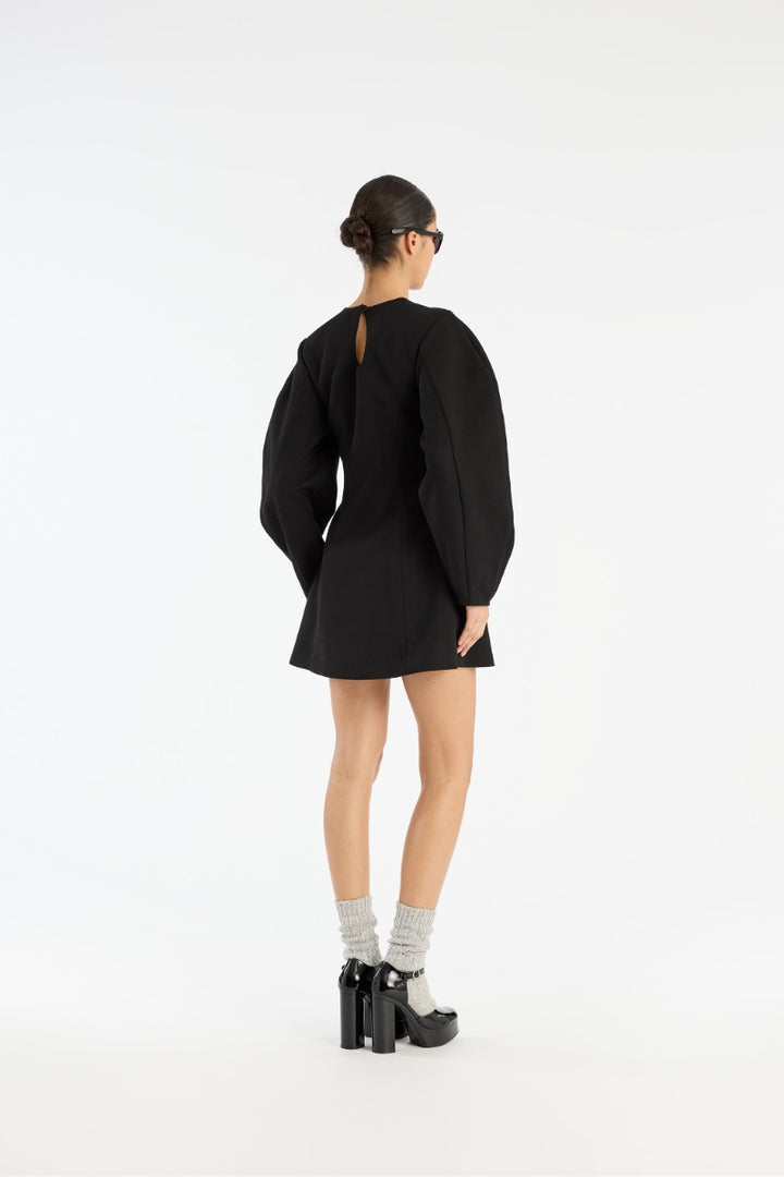 Suiting Flared Mini Dress Black