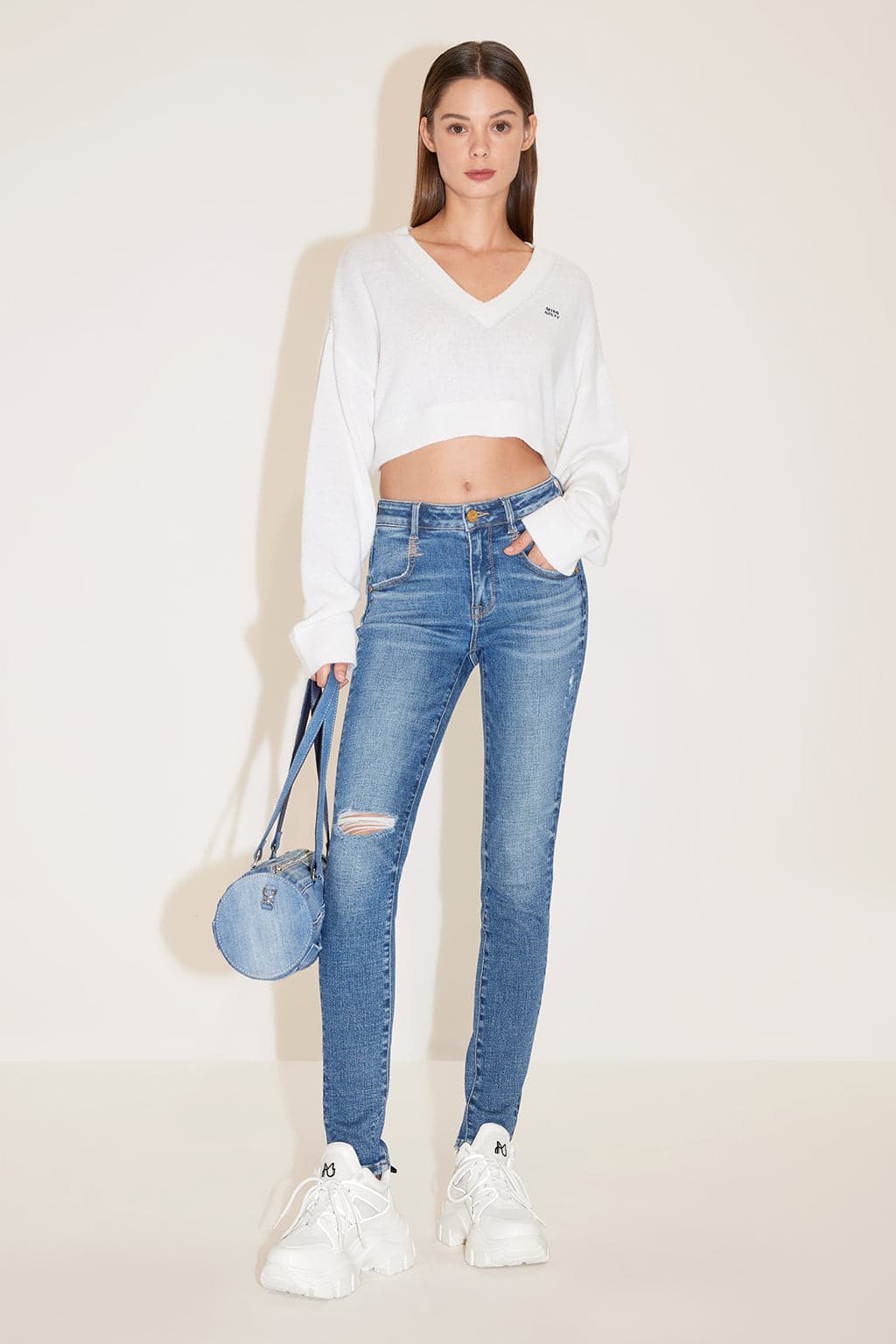JJ2950 Slim Fitted Ripped Jeans Dark Blue