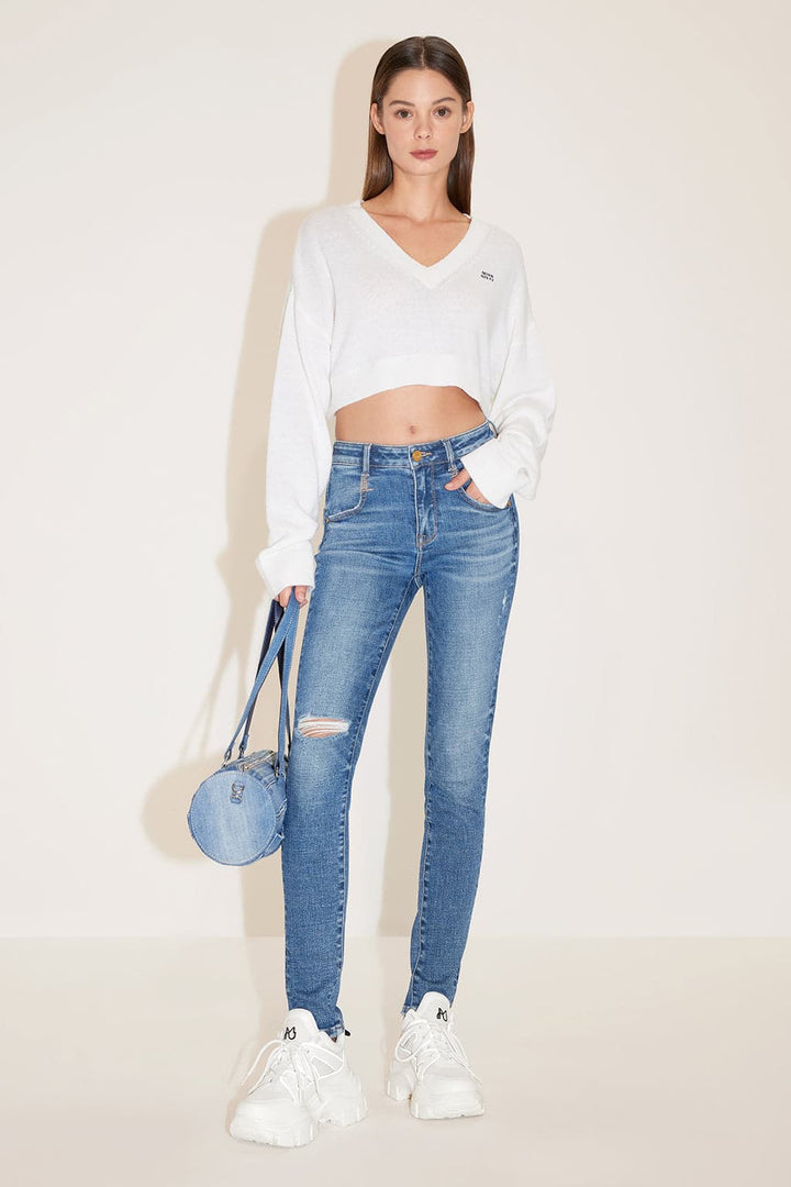 JJ2950 Slim Fitted Ripped Jeans Dark Blue