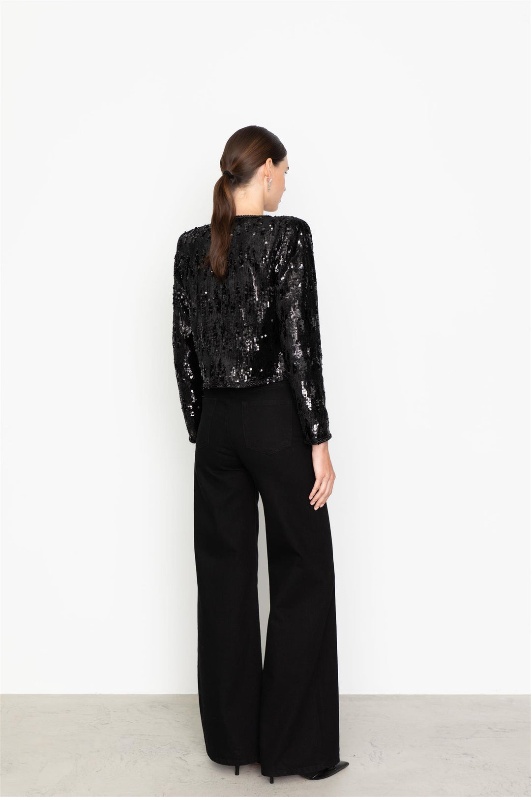 Vela Sequin Jacket Black
