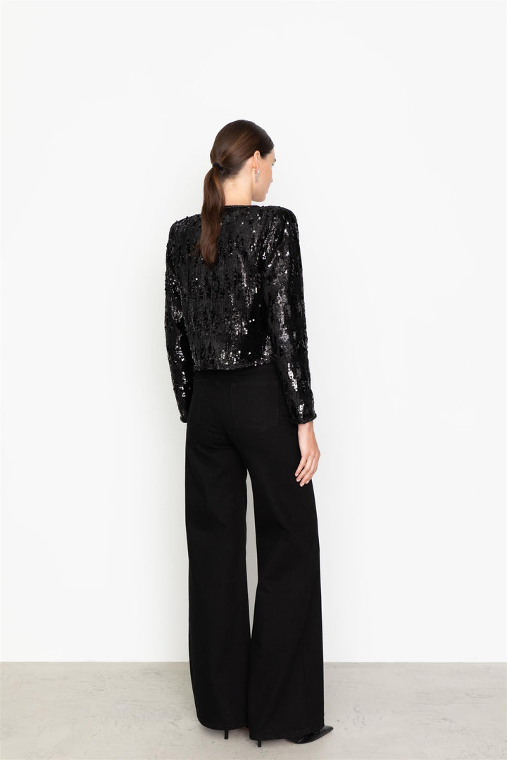Vela Sequin Jacket Black