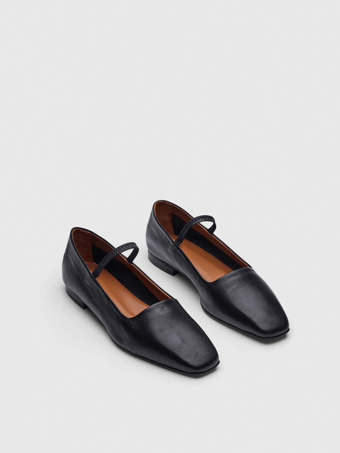 Petina Black Nappa Mary Jane Flats