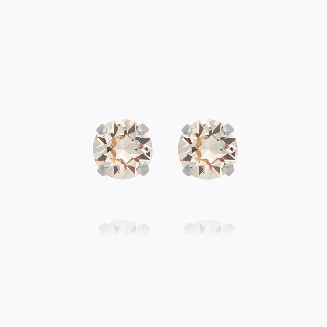 Classic Stud Earrings Rhodium Silk