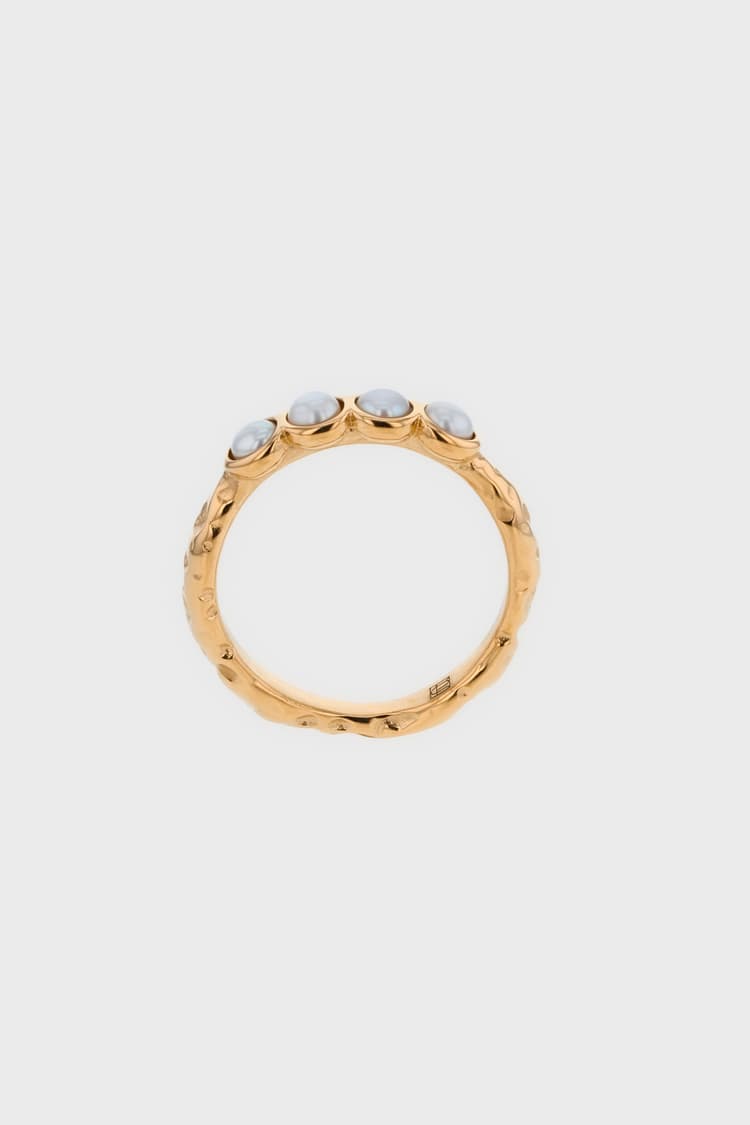The Pearl Row Ring Gold