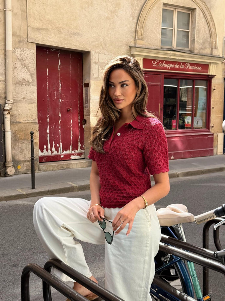Gwen Knit Tee Berry