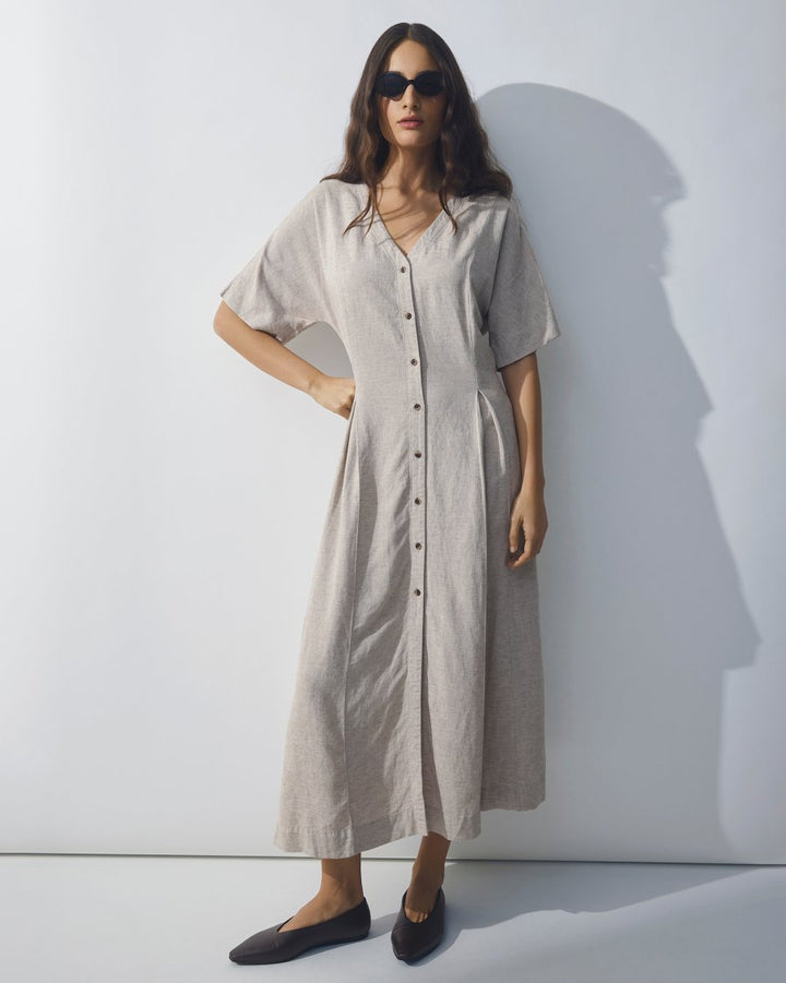 Viana Ginia 2/4 Dress Sand Melange