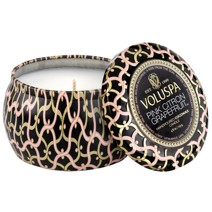 Mini Tin Candle 25t Pink Citron Grapefruit