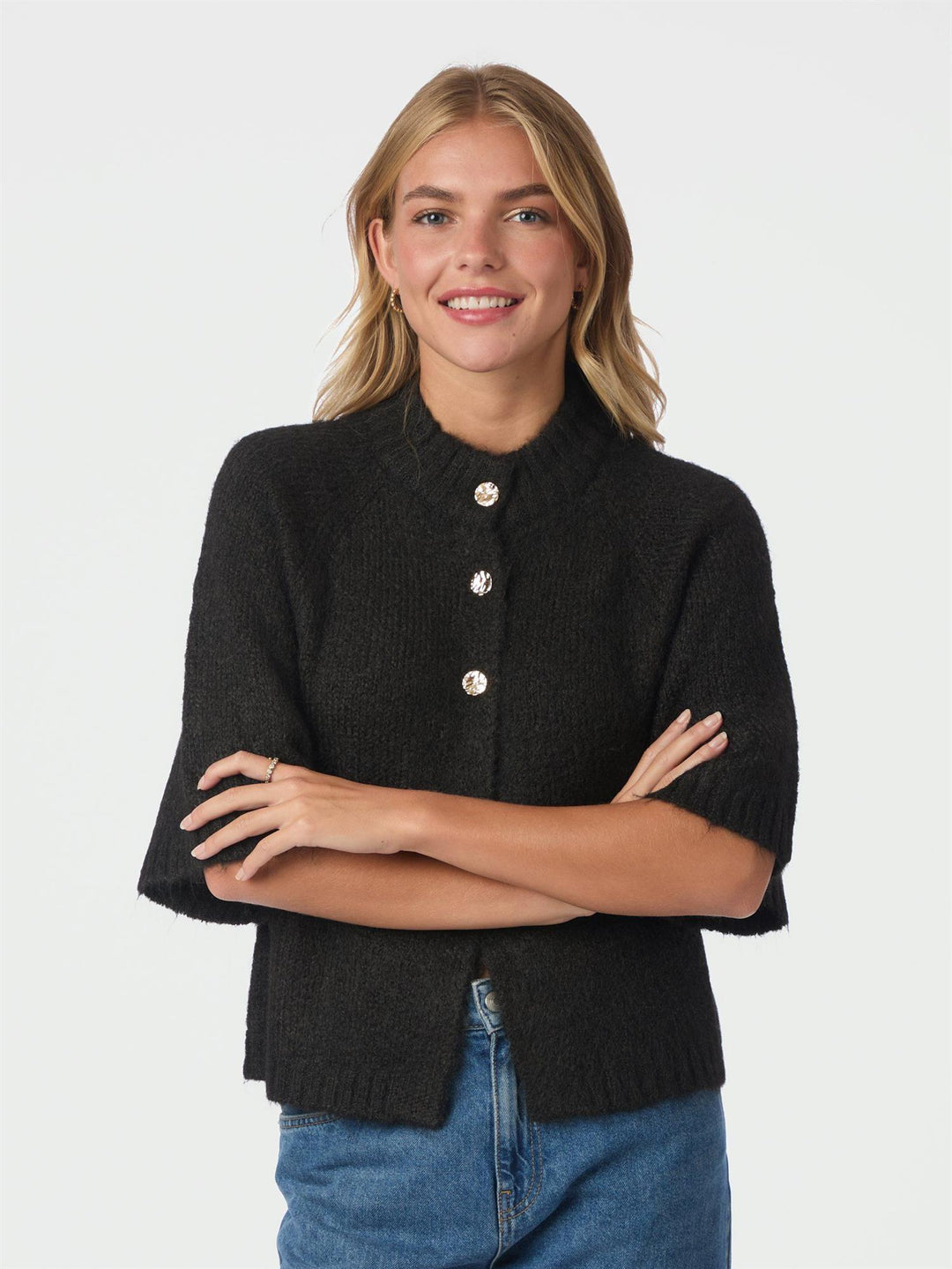Benuta Fluffy Knit Cardigan Dark Brown