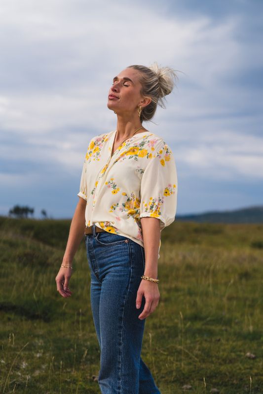 Irene 2/4 Shirt AOP Mimosa Flower