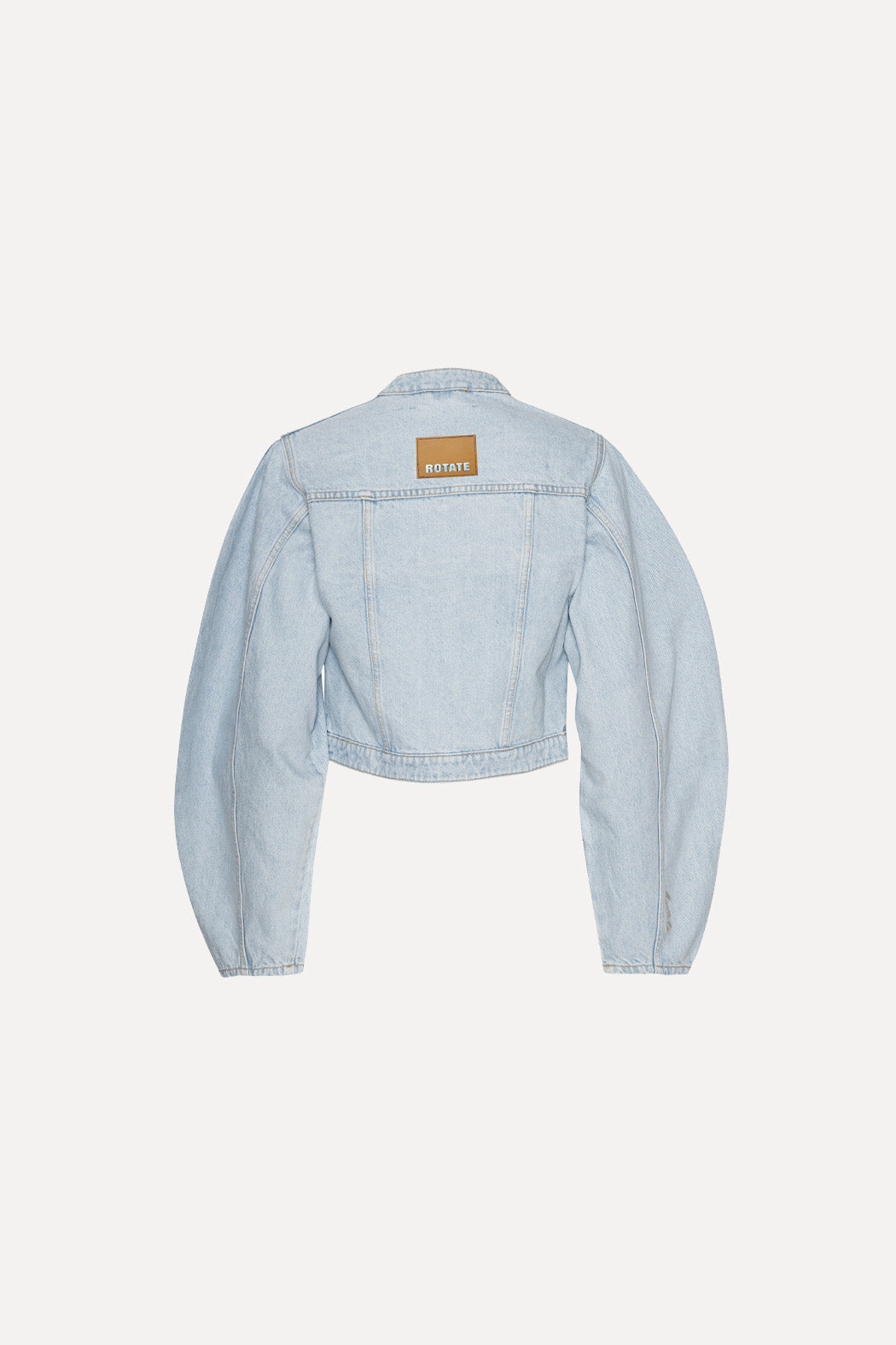 Round Sleeve Denim Jacket Light Blue Denim