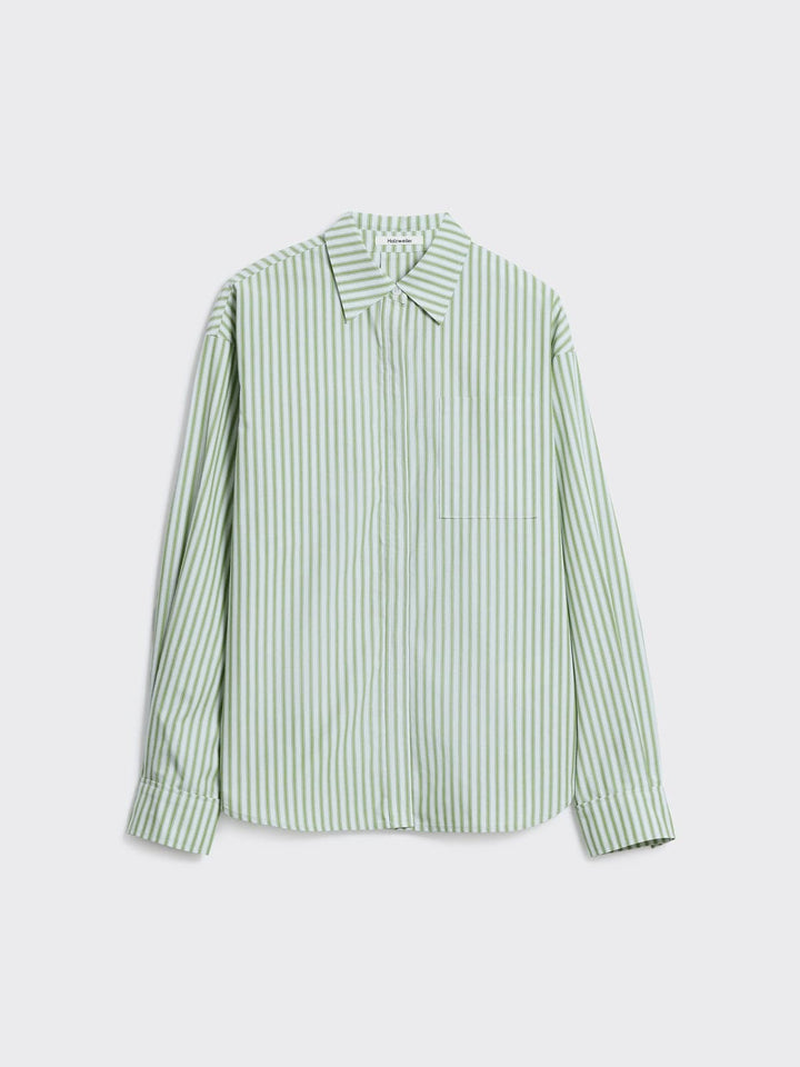 Loose Stripe Shirt Green Stripe