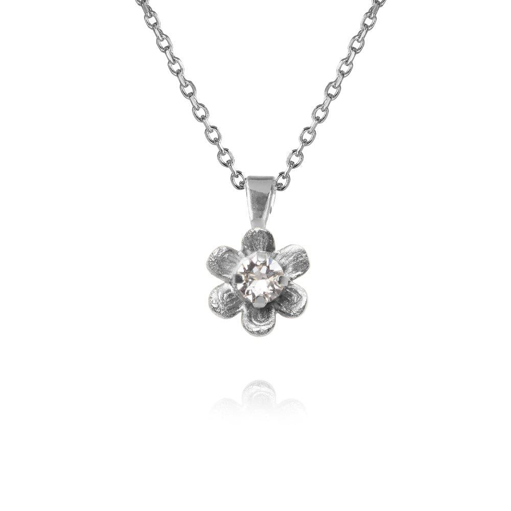 Juni Necklace Rhodium Crystal