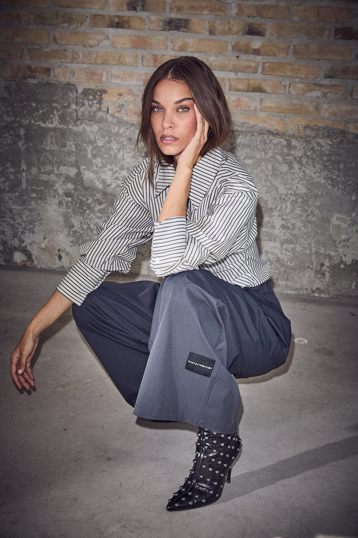 Gemma Tie Stripe Shirt Beige