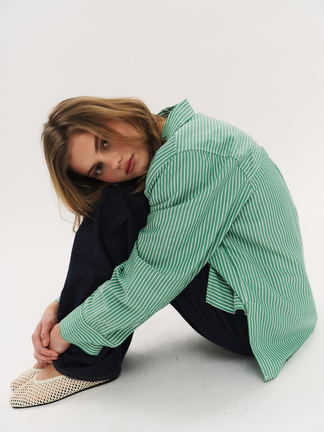 Sally Shirt Vinyard Green Stripe