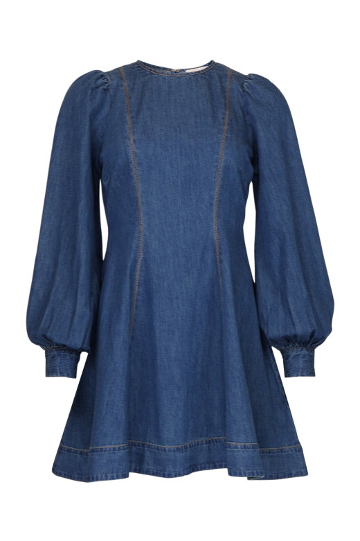 Denim Fitted Dress French Blue
