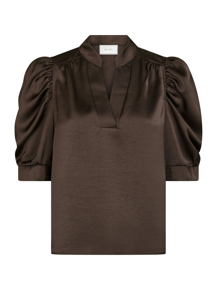 Roella Heavy Sateen Blouse Dark Brown
