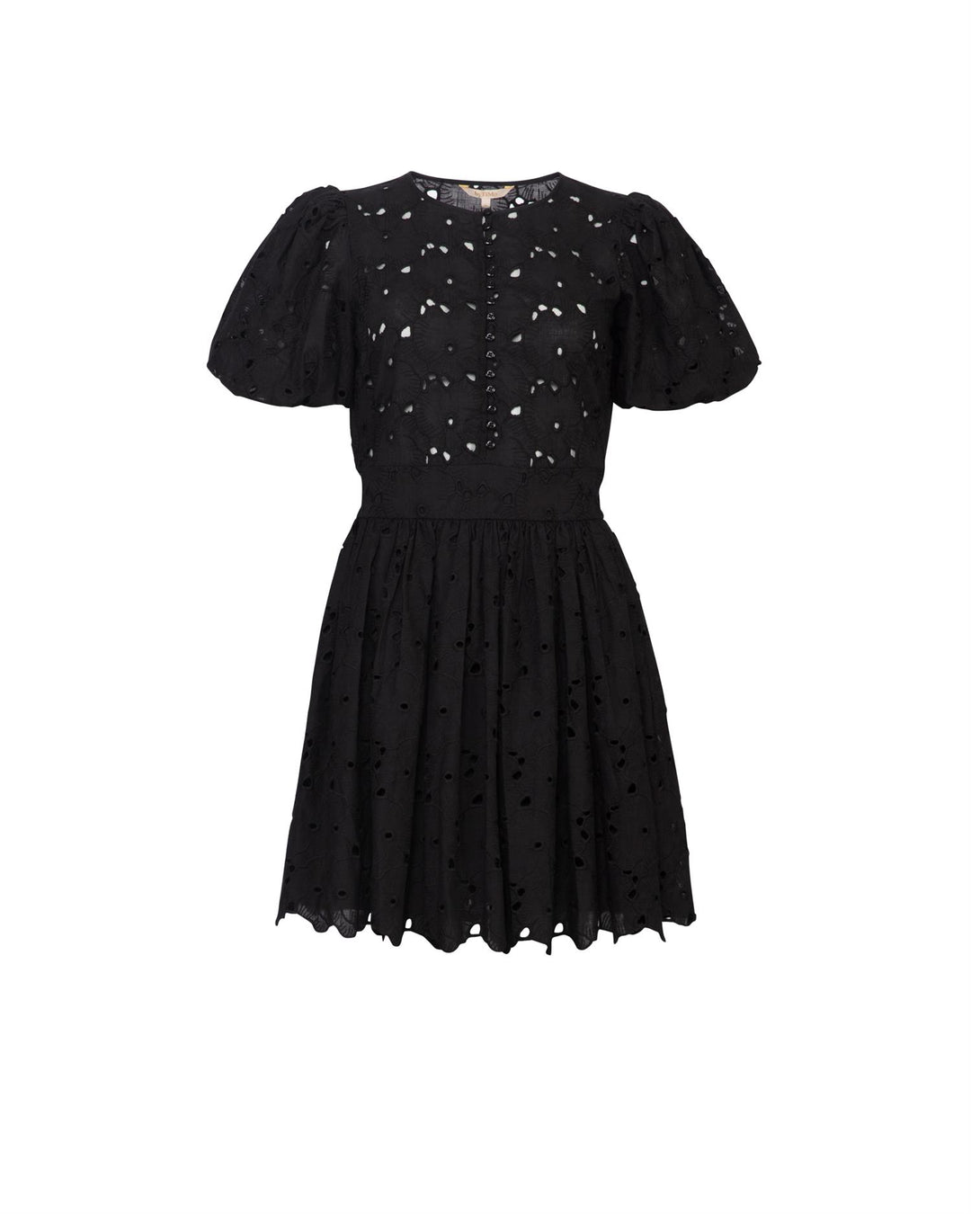 Broderie Anglaise Puffed Dress Black