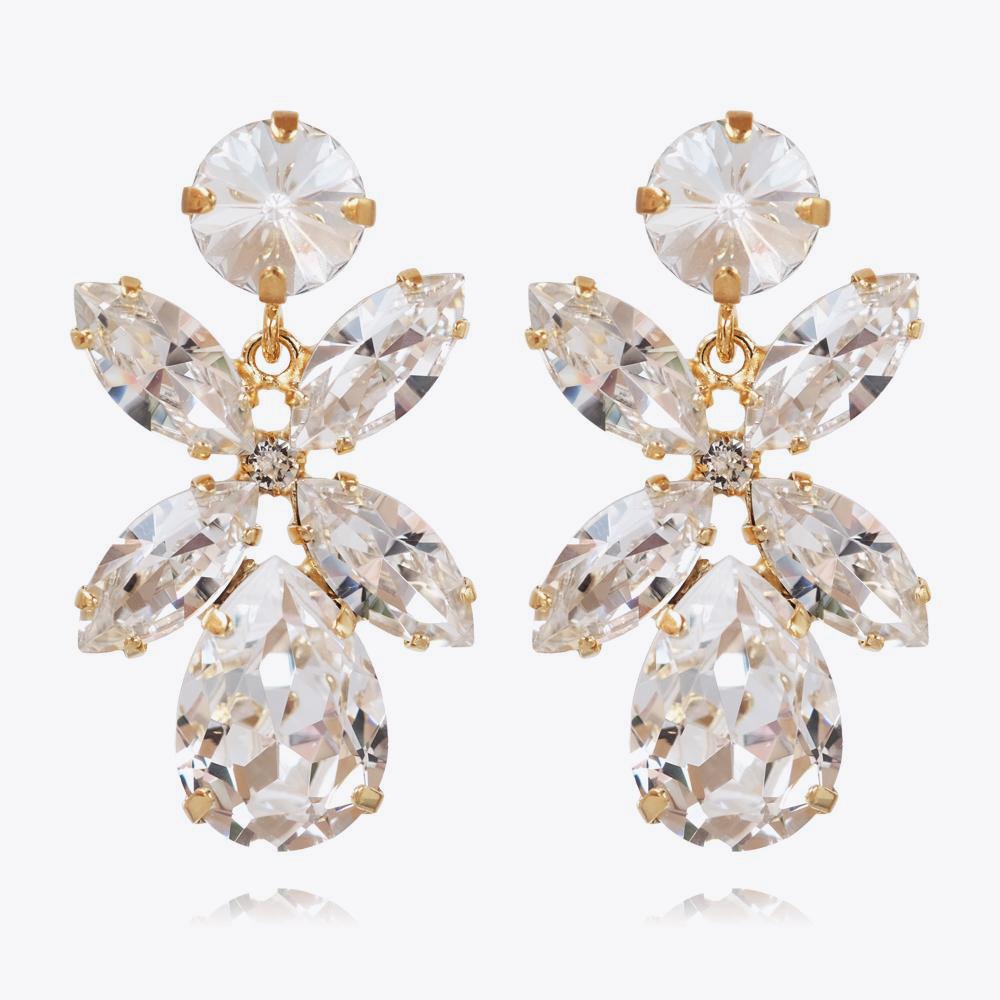 Dione Earrings Gold Crystal