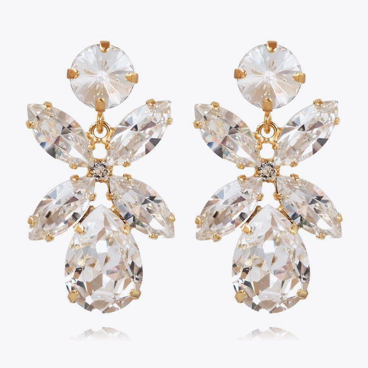 Dione Earrings Gold Crystal