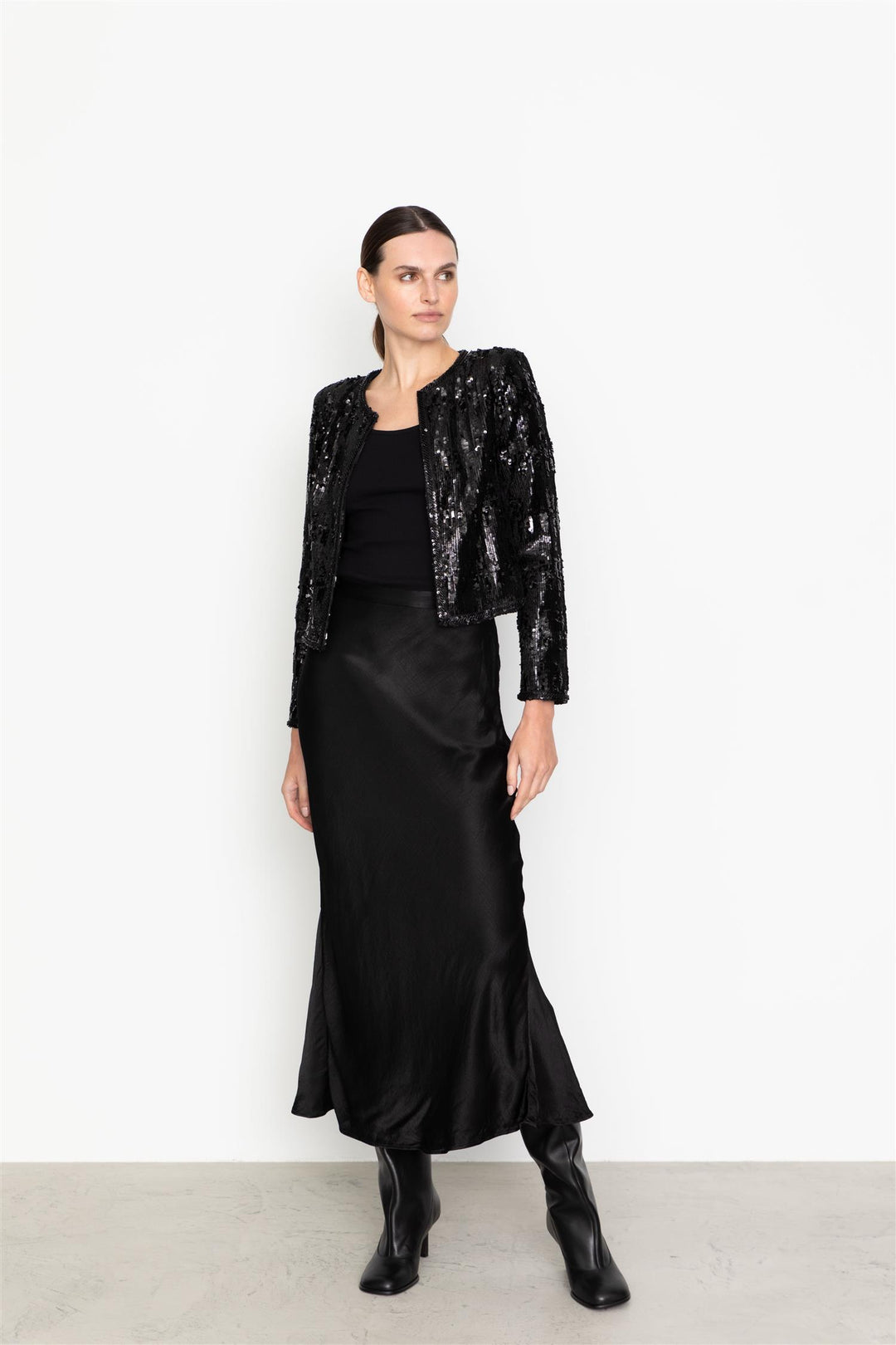 Vela Sequin Jacket Black