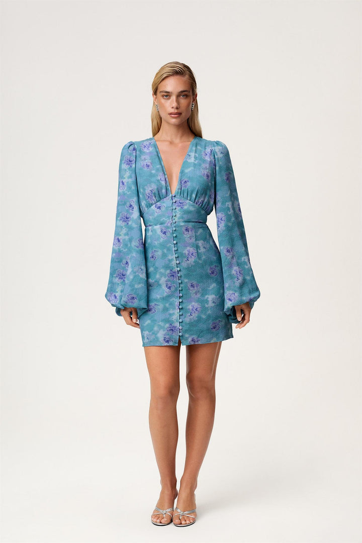 Florence Mini Dress Dusty Blue