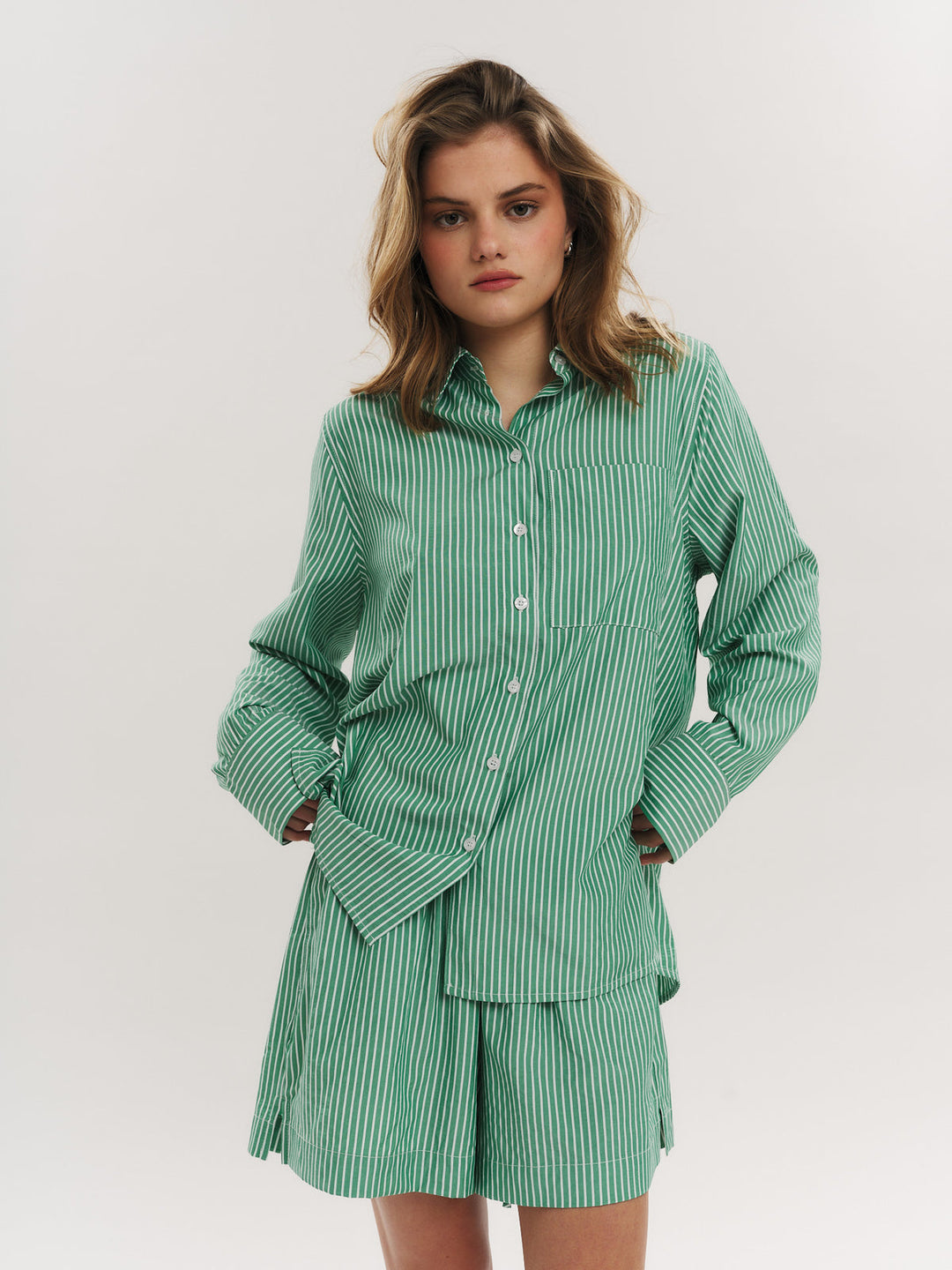 Sally Shirt Vinyard Green Stripe