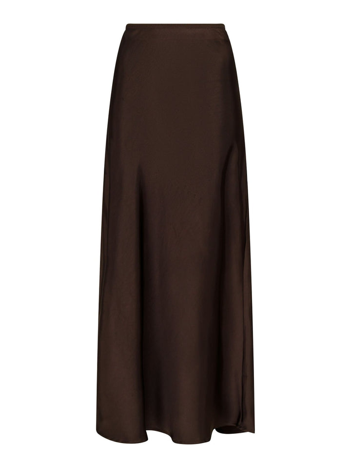 Vicky Heavy Sateen Skirt Dark Brown