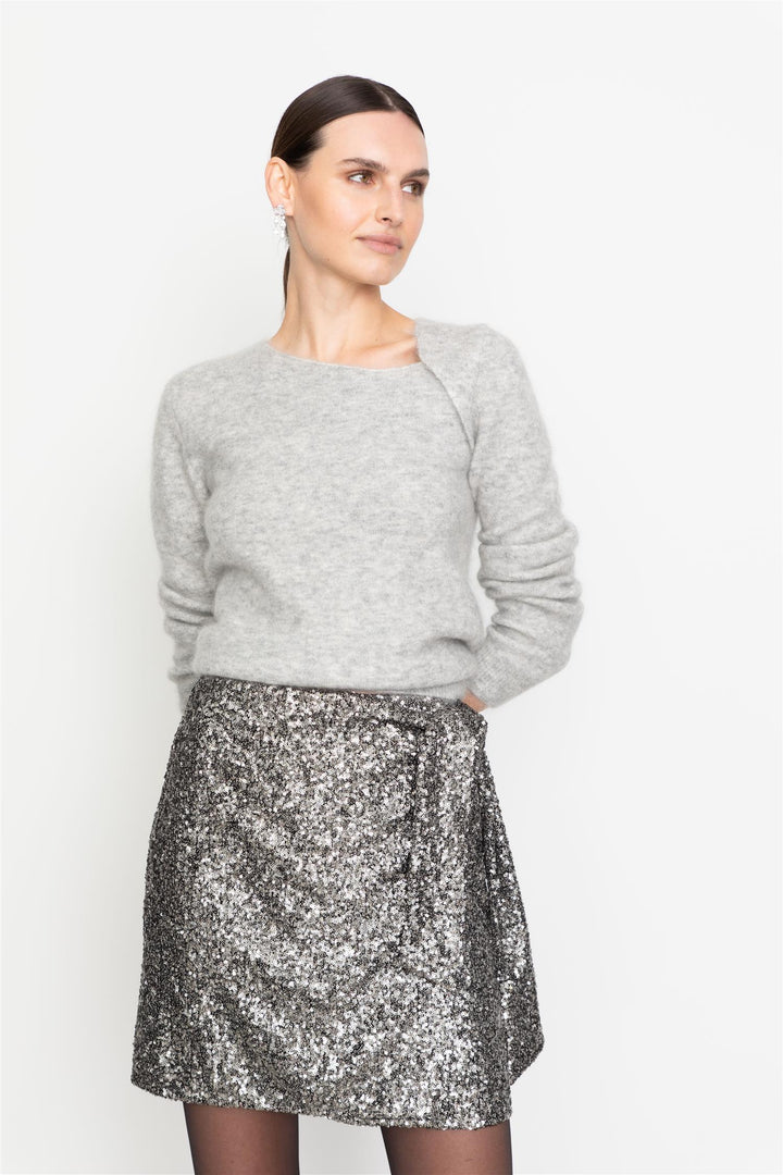 Dawa Sequin Skirt Silver