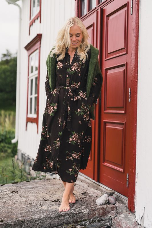 Irene Shirt Dress Misty Rose Flower