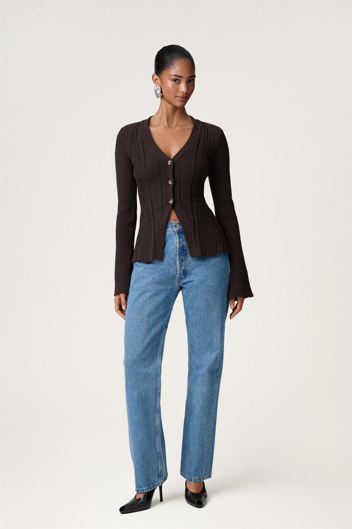 Lugo Cardigan Dark Brown