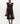Flocked Organza Long Ruched Dress Black