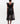 Flocked Organza Long Ruched Dress Black