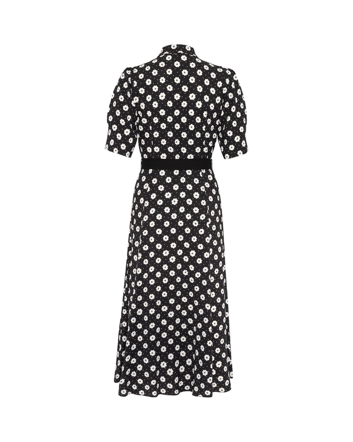Charlotte Floral Dress Creme Fleur Black