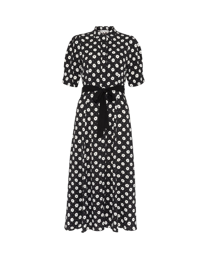 Charlotte Floral Dress Creme Fleur Black