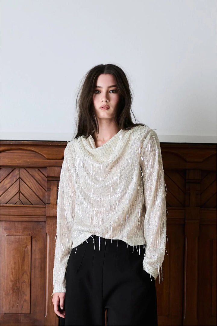 Beverly Fringe Top Lt Gold