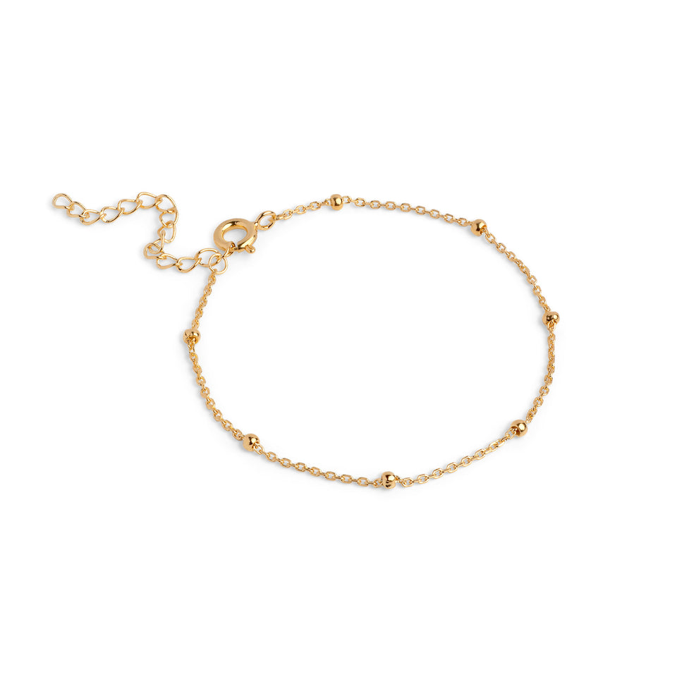 Beaded Chain Bracelet Gold