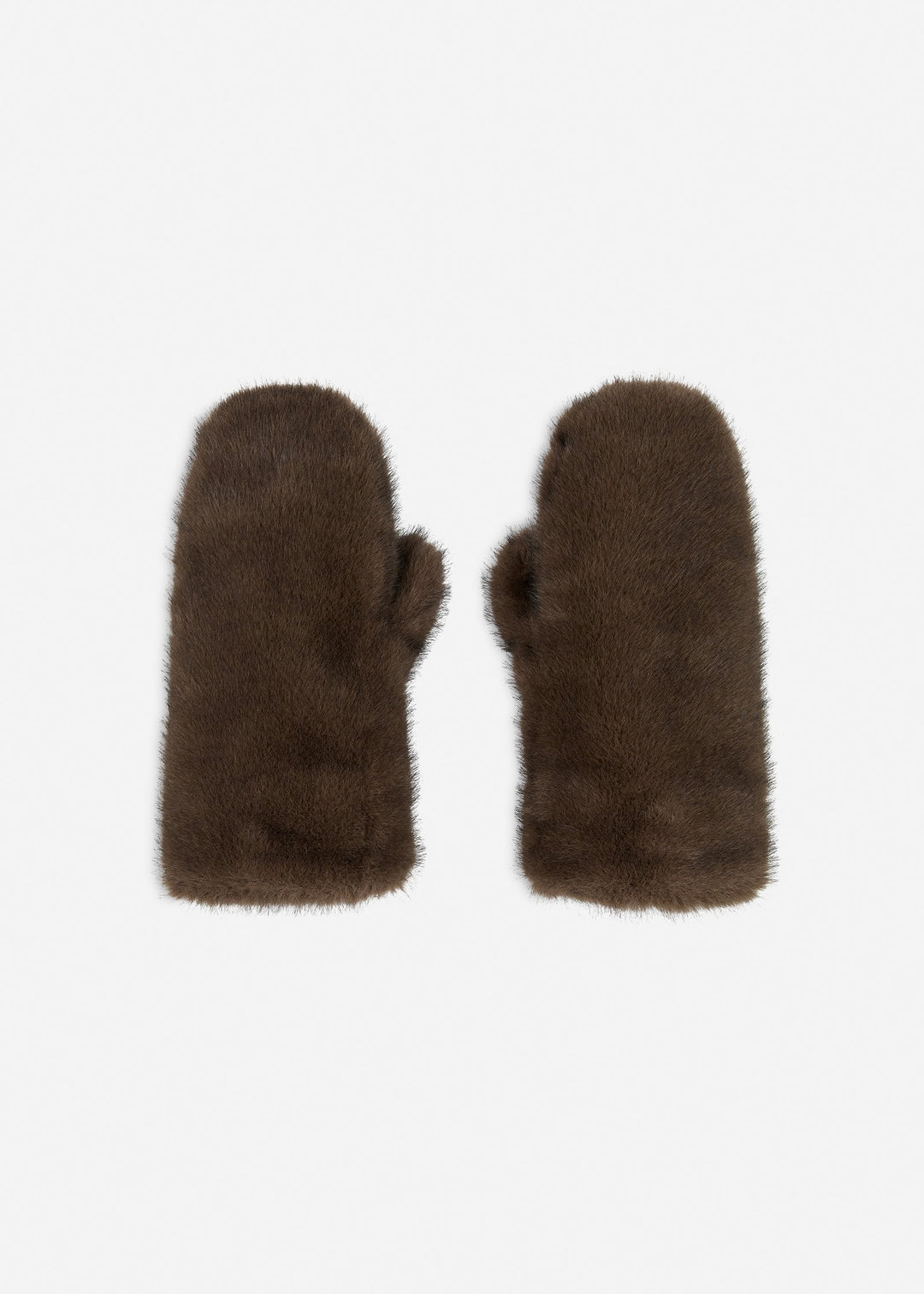 Evalyn Faux Mink Mittens Choco