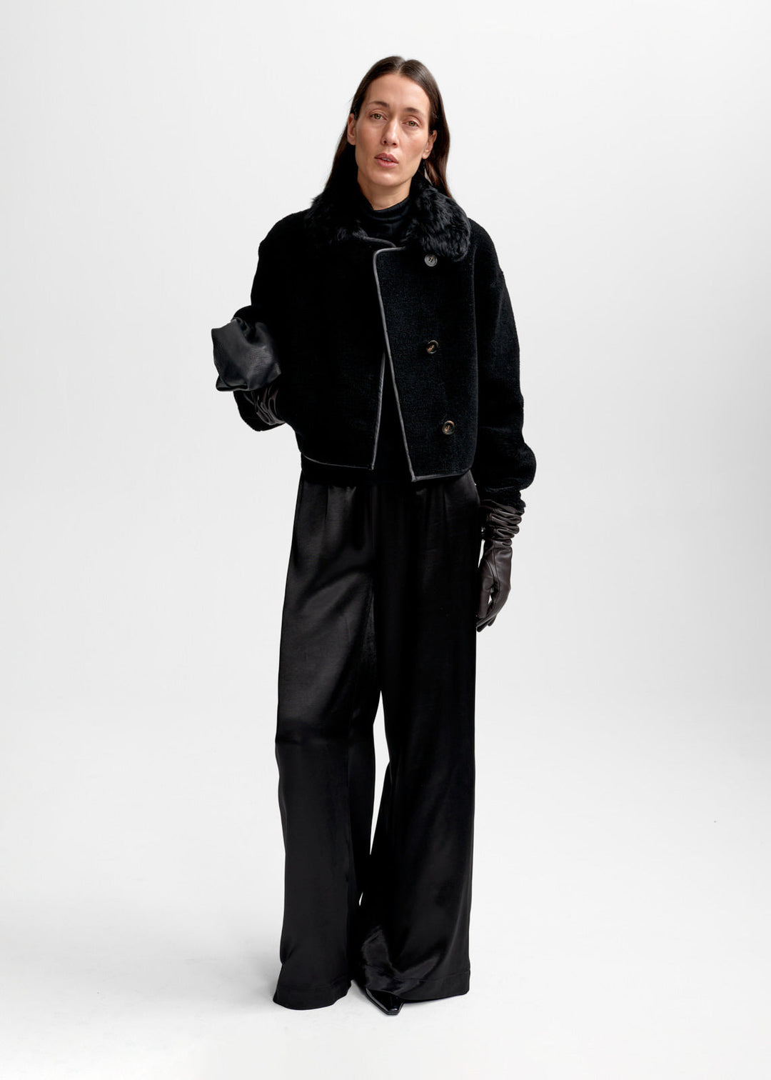 Elda Lamb Fur Jacket Black