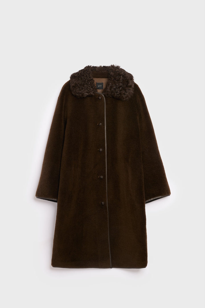 Elda Lamb Fur Coat Espresso