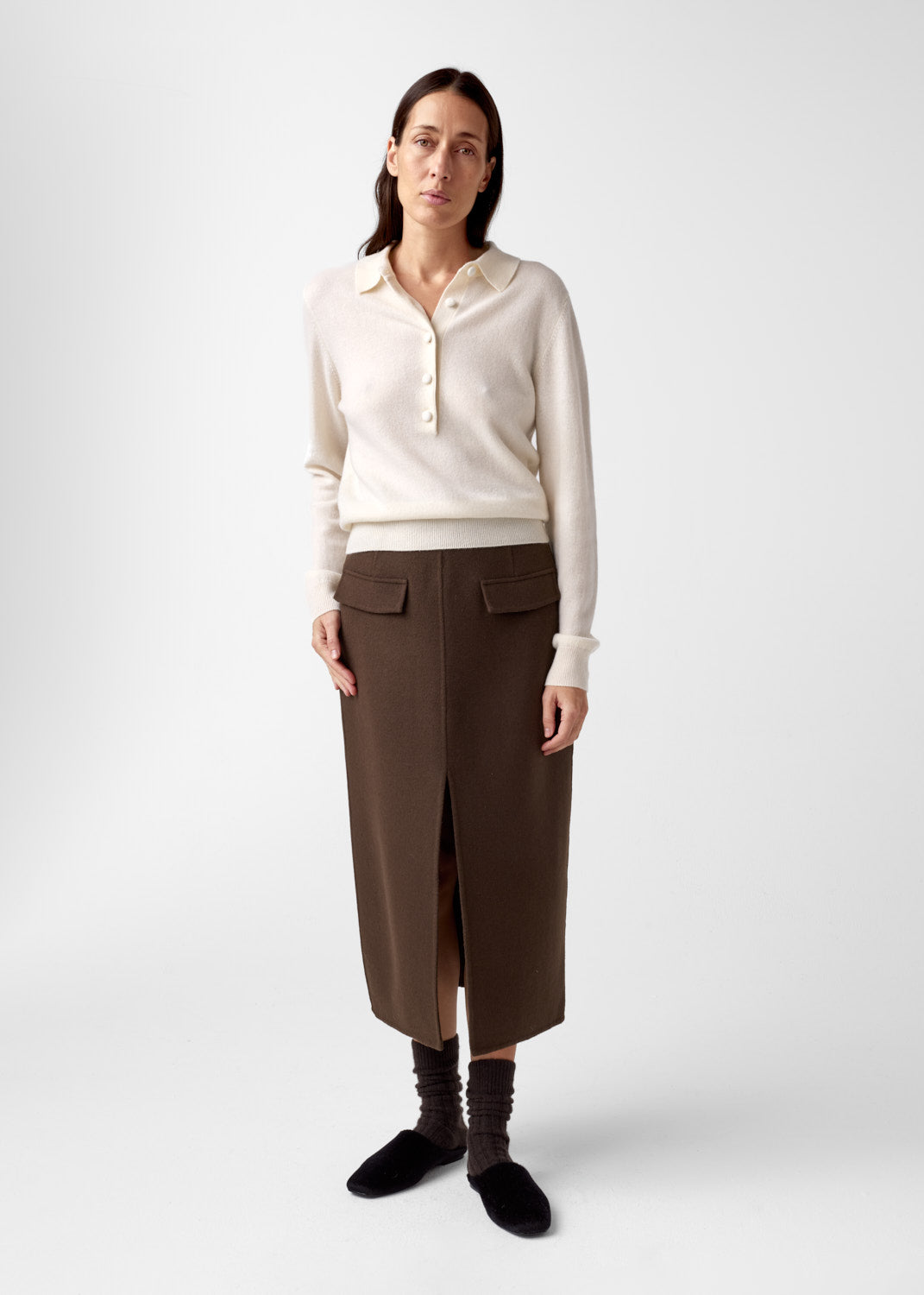 Elida Cashmere Polo Eggshell