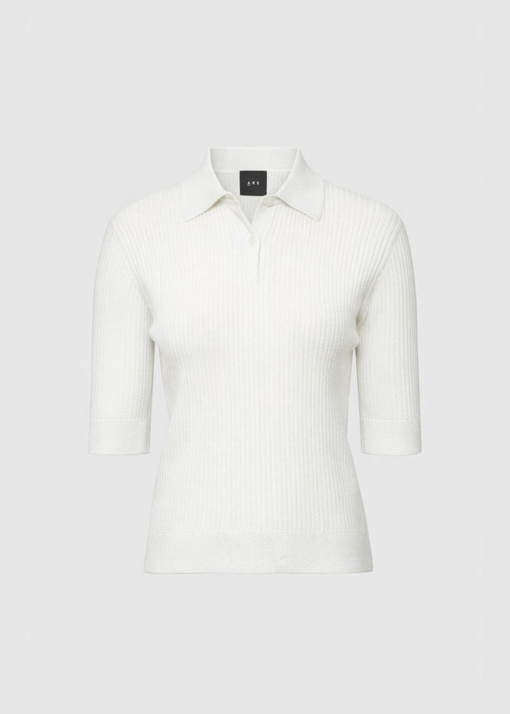 Ella Polo Knit White
