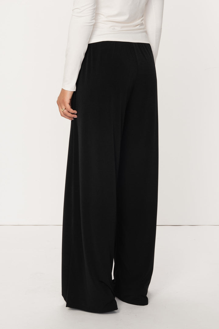 Zyra High Waist Jersey Trousers Black