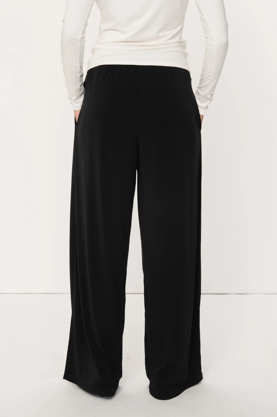Zyra High Waist Jersey Trousers Black